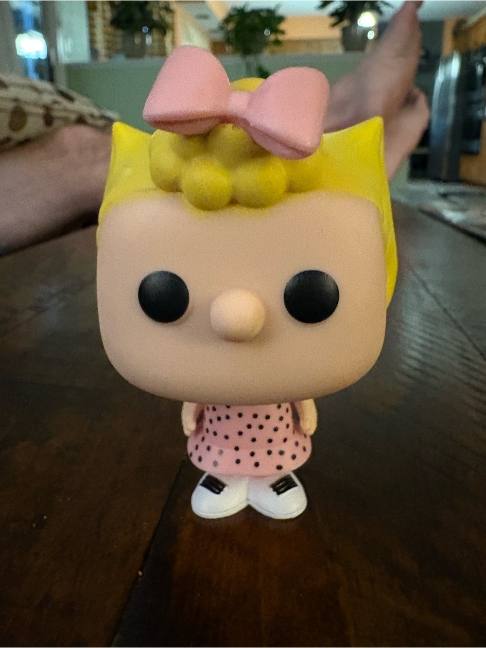 Funko Peanuts Sally Brown Vinyl Figure with Pink Bow and Pink Polka Dot Dress